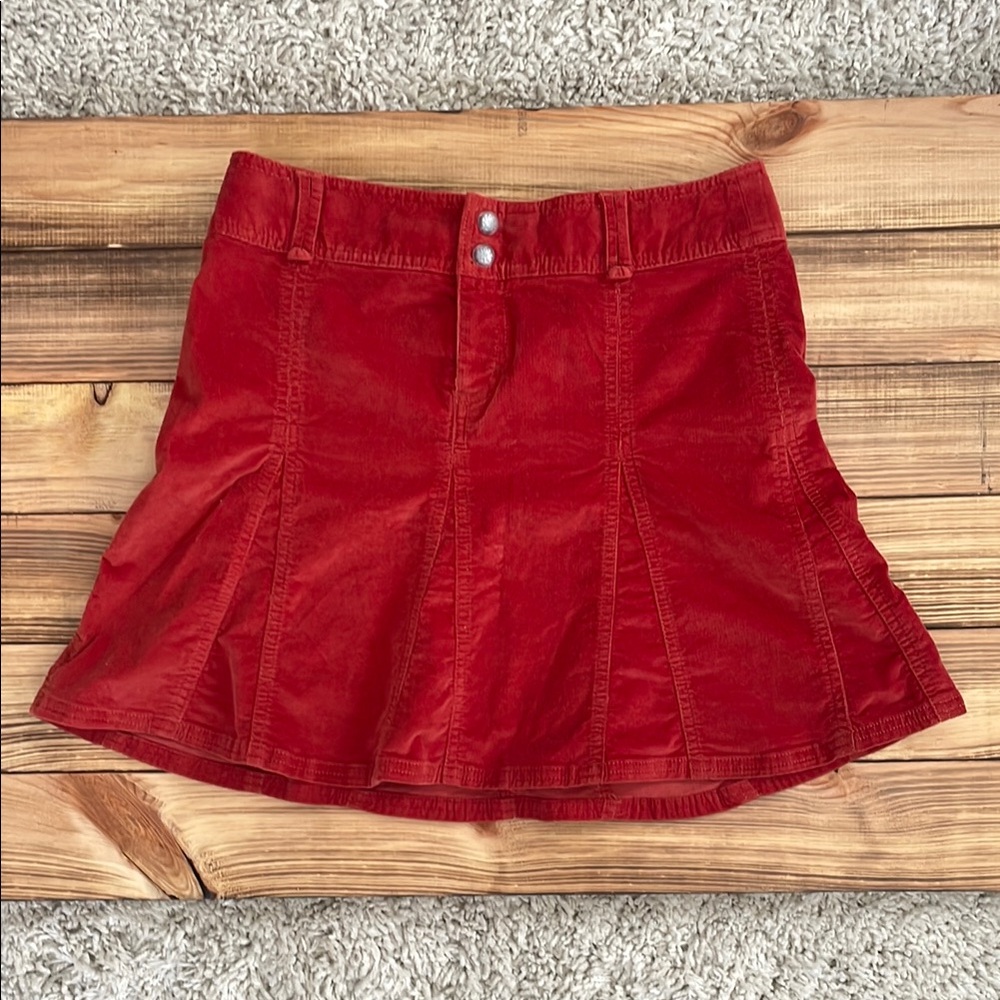Red Corduroy Women's Skirt